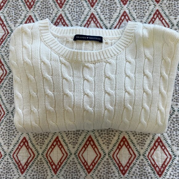 Brandy Melville Sweaters - Brand New-Perfect Condition Brandy Melville Cotton Cable Knit Crew Neck Sweater